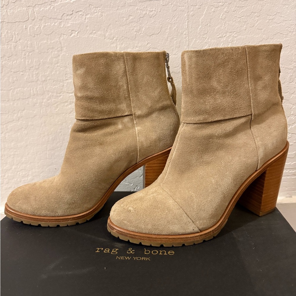 Rag & Bone Women's Beige Suede Heeled Boots